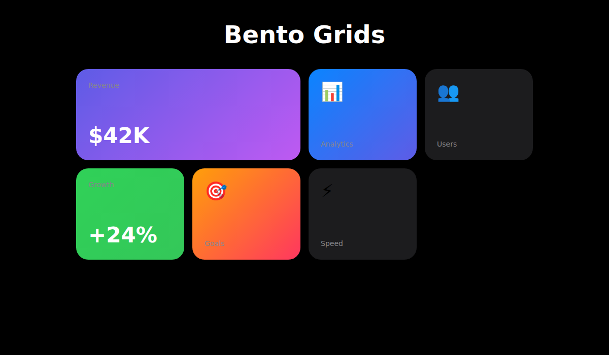 Bento Grids UI design
