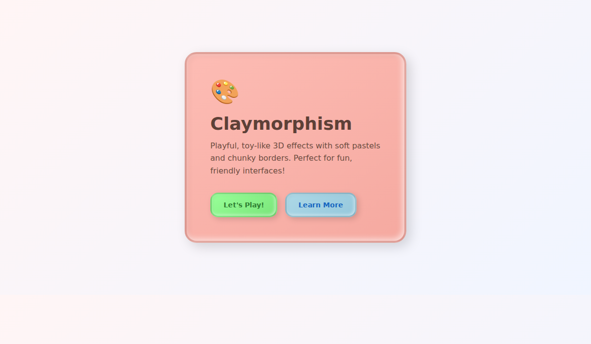Claymorphism UI design