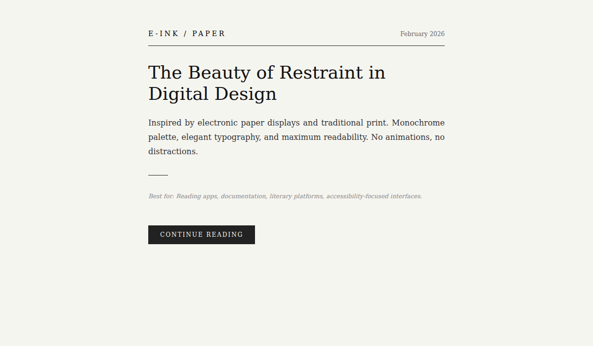 E-Ink Paper UI design