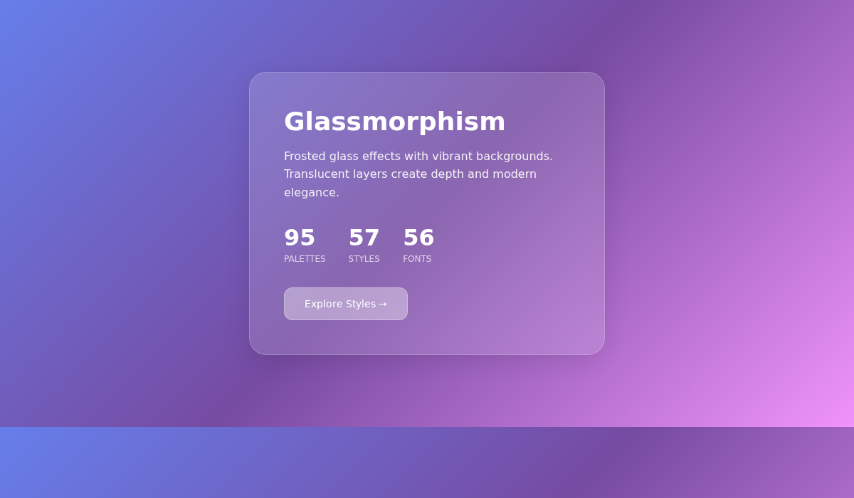 Glassmorphism UI design style example