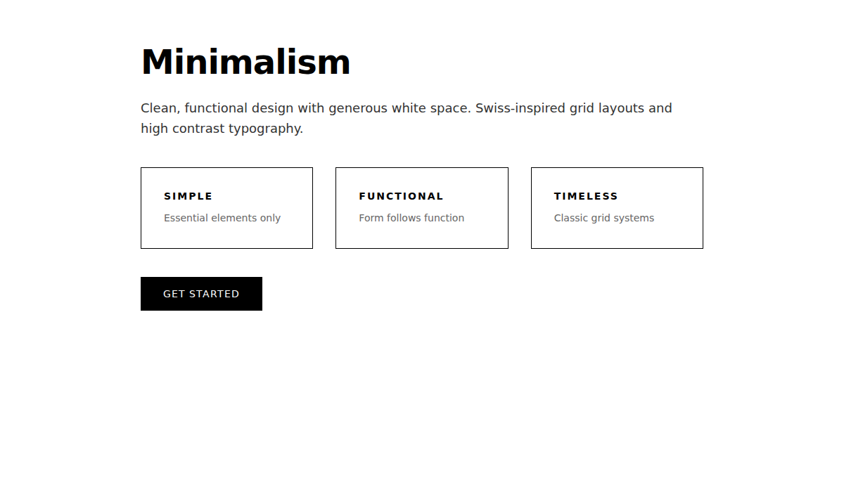 Minimalism and Swiss Style UI design