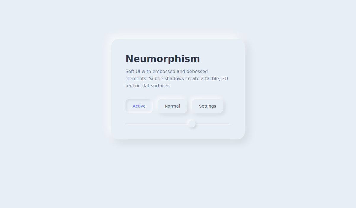 Neumorphism UI design